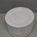 FOCUSLINE 100 Count White Plastic Plates 10 Inch, Disposable Heavy Duty Dinner Plates- Premium Hard Plastic Plates Fancy Disposable White Plates for Weddings, Parties and Events