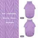 LETSQK Dog Knitting Sweater,Pet Warm Winter Coat,Thickening Turtleneck Small Medium Doggy Sweatshirt Soft Classic Knitwear in Cold Weather,Pullover Sweater for Puppy,S Purple