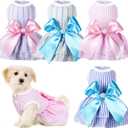 4 Pieces Dog Dresses Dogs Puppy Clothes Summer Princess Pet Dresses Girl Female Doggie Tutu Skirt Apparel for Chihuahua Yorkies Pup Cat Outfit(Size X-Large)