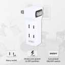 SYCON 4 Outlet Wall Adapter with A Power Switch and Night Light, 2-Prong Extender Adapter Plug with 4 Electrical Outlets for Travel Home Hotel Office-White 1 Pack