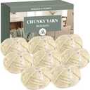 Jumbo Chunky Yarn for Hand Knitting - Super Thick Chenille Chunky Yarn for Crocheting - Extra Soft Bulky Fluffy Blanket Big Yarn 8 Jumbo Pack (27yds,8 oz Each Skein)