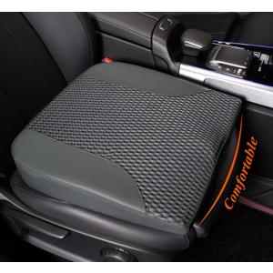 kingphenix Car Seat Cushion  Memory Foam Pad for Driving Comfort  Boosts Height and Relieves Coccyx & Lower Back Pain  Car, Truck, Office Chair (Leather & 4D Mesh Gray)