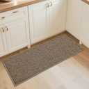 BEQHAUSE Kitchen Runner Rugs 20"x48", Non-Slip Kitchen Mats for Floor, Super Absorbent and Stain Resistant Kitchen Rug, Machine Washable Rugs for Kitchen, Hallway, Laundry & Sink, Taupe