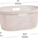 Mind Reader 40L Laundry Basket, Clothes Hamper, Premium Wicker Design, Plastic, Ivory, Single