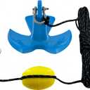 XIALUO Marine River Anchor Kit 20 lb Blue PE Coated Kayak Anchor Accessories with 50 ft Rope for Fishing Kayaks, Canoe, Jet Ski, SUP Paddle Board and Small Boats