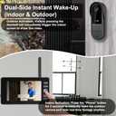 TKMARS Doorbell Camera Wireless No Subscription with Monitor for Home/Apartment, Video Doorbell 1080P No App/WiFi Needed, Intercom 2-Way Talk,Waterproof Door Bell with Recording & Night Vision