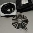 Electric Stove Burner Drip Pans WB31M19(8) WB31M20(6) Electric Stove Top Burner Replacement WB30M1(6") WB30M2(8") Compatible for G-E Hot-point Ken-more General Electric Stove Parts by MIFLUS (Black)