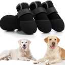 Dog Shoes, Outdoor Dog Boots Non-Slip Waterproof Dog Booties 4Pcs for Winter Snowy Day, Summer Hot Pavement with Rugged Sole Black (Size 5:2.51''x2.36'')(L*W) for 41-60lbs)
