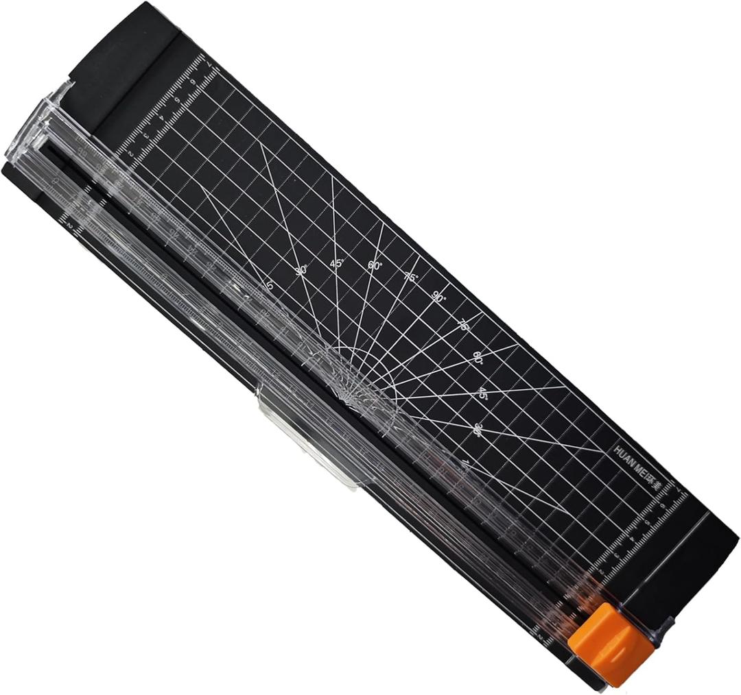 Portable Two-Way Paper Cutter, 12 inch Paper Cutter Cutting Tool Suitable for Craft Paper A4 Photos and Cards Bi-Directional Paper Cutter with Safety Protection and Side Ruler