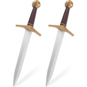 16 Medieval PU Foam Dagger Prop, Renaissance Knight Short Sword, Safe Costume Accessory for LARP Cosplay Halloween Theater