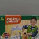 Pottery Wheel for Kids - Complete Pottery Painting Kit Arts and Crafts for Kids Ages 8-12 with 3 Pack Air Dry Clay Art Supplies Toys for Girls Boy Birthday Gift for 6 7 8 9 10 11 12+ (Green)