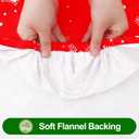 Smiry Plastic Christmas Tablecloth, Snowflake Wipeable Flannel Backed Vinyl Tablecloth, Waterproof Elastic Fitted Table Cover for Christmas Dinner, and New Year Celebration (White & Red, 30x96 Inches)