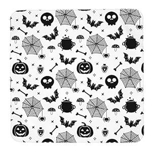 Christmas Halloween Bat Goth Pumpkin Skull Newborn Baby Swaddle Blanket Christmas Muslin Wrap Receiving Blankets Soft Large Swaddle Receiving Gifts for Baby Boy Girl