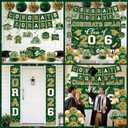 Green and Gold Graduation Decorations 2026 Set, All-in-1 Kit with Congrats Grad Banner Class of 2026 Backdrop Porch Sign Balloons Centerpieces Card Box Pom Poms Streamers for College High School