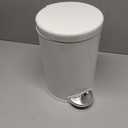 simplehuman 4.5 Liter Bathroom Trash Can, White Steel