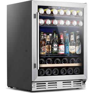Kalamera Beverage Refrigerator, 24 inch Beverage and Wine Fridge 5.3 Cu.ft