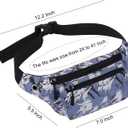 KAMO Fanny Pack, Waist Bag Sling Backpack Water Resistant Durable Polyester Small Waist Bag (A-Grey - leaves)