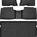 Hutisya-Floor Mats & Cargo Liner Set Fit for Ford Escape Hybrid 2020-2025 All Weather Protection Anti-Slip & Durable TPE Full Set Liners Automotive Accessories-Black