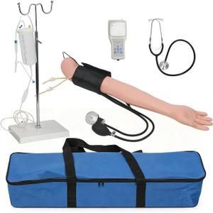 Blood Pressure Training Arm Practice Kit – Simulator with Korotkoff Gap Sounds, LCD Display, Cuff & Stethoscope for Med Student Education