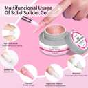 Solid Builder Gel for Nails 240g 4oz Builder Gel Nail Kit Non-sticky for Nails Extension DIY Nail Thickening Solution 3d Sculpture Hard Sculpting Glue Molding Building Forms UV Lamp (1, 4colors)