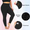 yeuG Women's Plus Size Leggings with Pocket-High Waist Tummy Control Yoga Pants Workout Running Black Leggings (XL)
