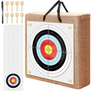 ShinyRelief 20 Inch Adult Backyard Straw Archery Target, for Recurve Compound or Longbow, 20 Pcs Paper Arrow Targets, Traditional Bow Arrow Target for Kids Youth Gift Archery Hunting Practice