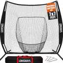 7x7ft/8x8ft Baseball Softball Net with Steel Frame for Batting, Hitting, Pitching, Portable Baseball Batting Net with Carry Bag, Great for All Levels