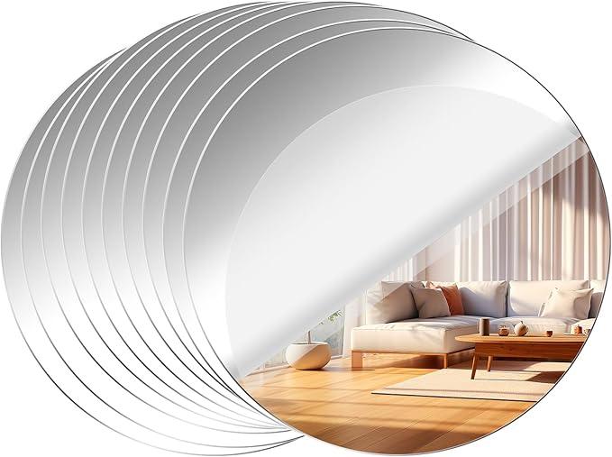 Acrylic Round Mirrors Self Adhesive Non Glass Mirror Circle Wall Mirror Clear Wall Sticker Decals for Wedding Table Centerpiece and Home Living Room Bedroom Wall Decor(10 inch/12pcs) Acrylic Round Mirrors Self Adhesive Non Glass Mirror Circle Wall Mirror Clear Wall Sticker Decals for Wedding Table Centerpiece and Home Living Room Bedroom Wall Decor(10 inch/12pcs)