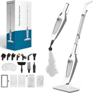 Steam Mop for Floor Cleaning, 12 in 1 Handheld Steam Cleaner for Home, Floor Steamer for Hardwood Windows Tile Laminate Shutter & Clothes with Attachments (Grey)