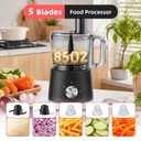 Electric Food Processor 10.5 Cup, Multi-Function Vegetable Chopper with French Fry Slicer, Dough Mixer, Easy to Clean, Secure Design, Stainless Steel, for Vegetables, Smoothie, Fruit