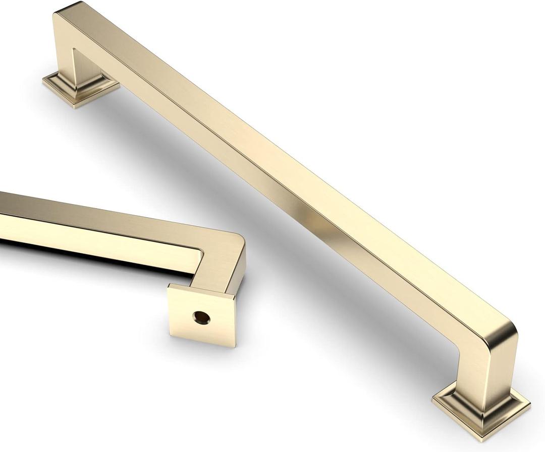 Asidrama 10 Pack 7 Inch(177mm) Brushed Brass Kitchen Cabinet Handles, Gold Cabinet Pulls Kitchen Cabinet Hardware Cupboard Handles Drawer Pulls