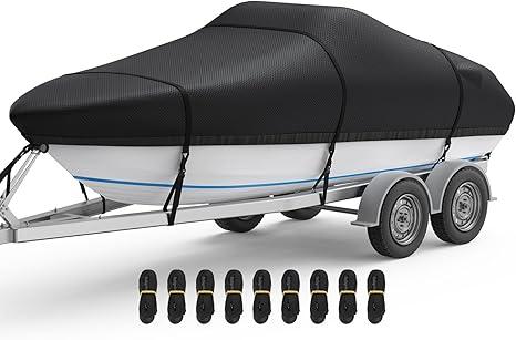 V-Hull Boat Cover Runabout Boat Black