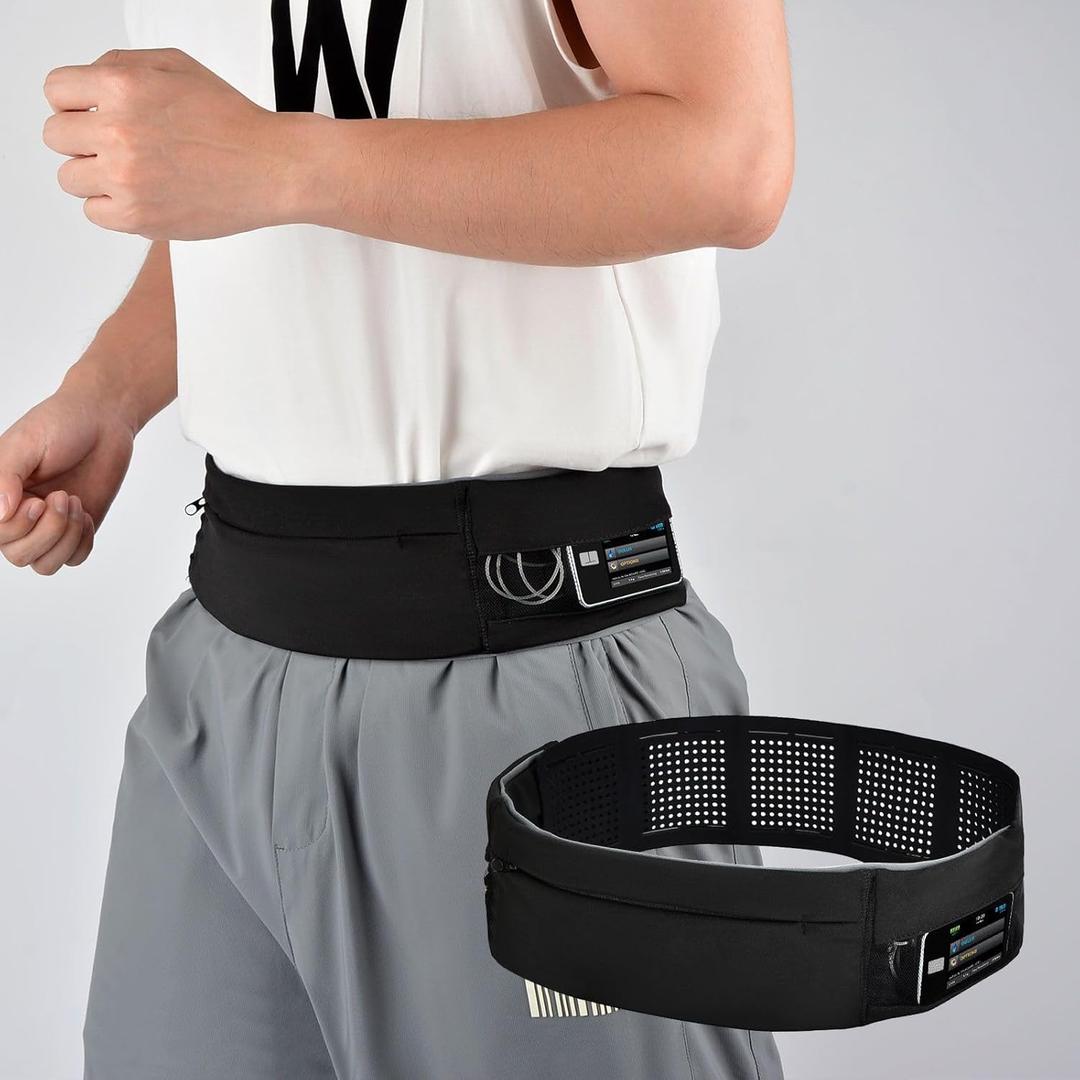 Insulin Pump Belt with Mesh Pouches Easy Viewing, Breathable Insulin Pump Holder with Adjustable Waist Band, No-Buckle Diabetic Pump Sleeping/Running Belt for Men/Women(L: 32" - 43")