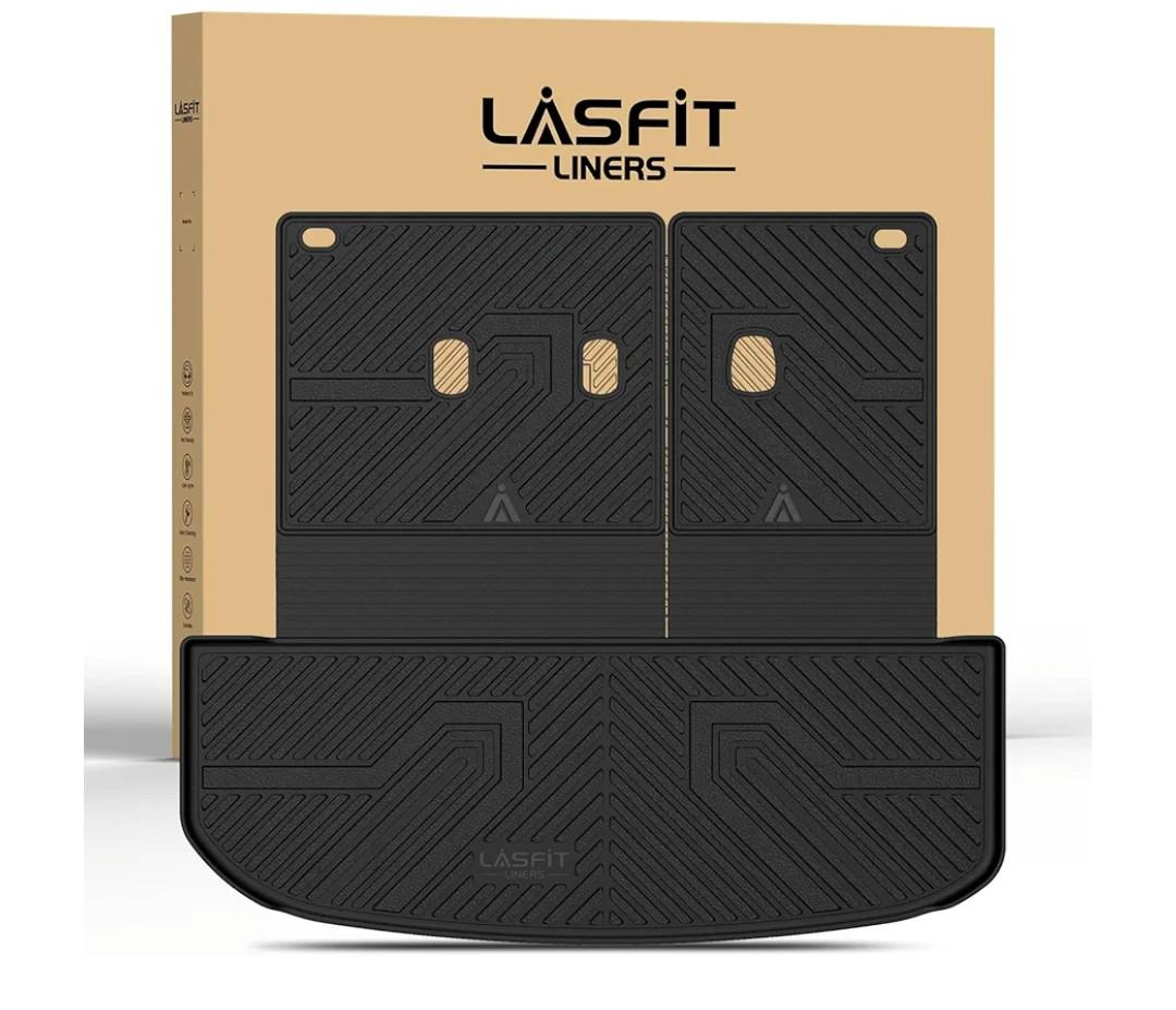 LASFIT Cargo Trunk Mat & Backrest Mats for Hyundai Palisade 2025 2024 2023 2022 2021 2020 All Weather TPE Custom Fit Car Trunk Mats Cargo Liner & Seatback Mats Accessoires, Black
