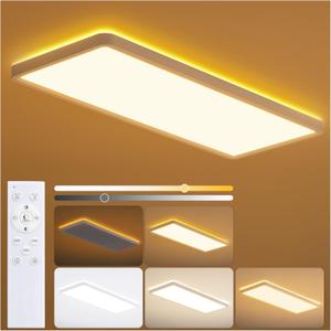 23 Inch Dimmable LED Flush Mount Ceiling Light Fixture with Remote, Square Low Profile Ceiling Light,3000K6500K Color Changing,1800K Night Light,White,for Bedroom,Kitchen,Living Room