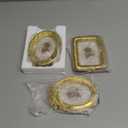 Vicenpal 3 Pcs 2.5 x 3.5 Inch Tiny Picture Frame Small Picture Frames Vintage Oval Photo Frames Gold Vintage Baroque Ornate Antique Photo Display Resin Oval Frame Table Display for Home Wedding