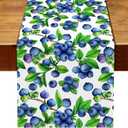 Vohado Watercolor Blueberry Table Runner Sweet Berry Fruit Wedding Birthday Party Decoration Dining Room Home Kitchen Island Decor
