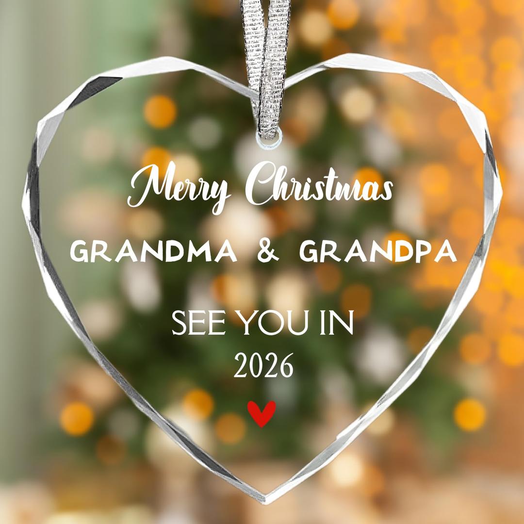 Christmas Pregnancy Announcement for Grandparents, Merry Christmas Grandma and Grandpa Coming Soon See You in 2026, Promoted to Grandparents First Time 2026, 3inch Pregnancy Ornament