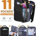 Capolo Travel Backpack for Women Men Waterproof Laptop Backpack Airlines Approved Personal Item Backpack Bag Computer Bookbag for Business, Work, Traveling Fits 15.6 Inch Laptop(Black)