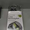 Dish Drying Rack Over the Sink In Stainless Steel Black Expandable Drainer for Small Kitchen, Counter Space Saving Compact Inside Sink Plate Dryer, Adjustable Hanging Metal Wire Strainer Drain Holder