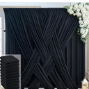 50ft x 10ft Thick Black Backdrop Curtain for Wedding Parties, 10 Panels Polyester Black Photo Backdrop Drapes Back Drop Cloth for Birthday Graduation Photography Background Home Decorations