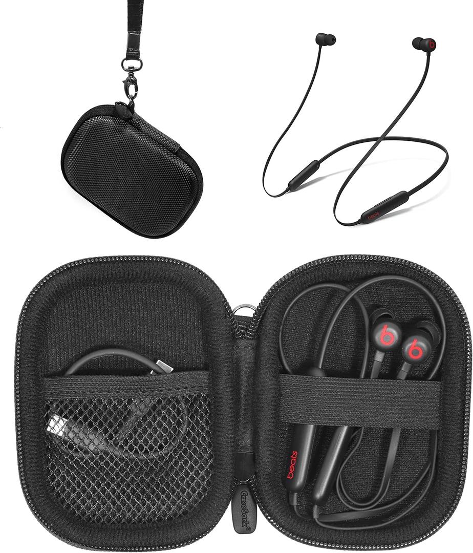 CaseSack case for Beats Flex Wireless Earbuds. Also for Powerbeats High-Performance Wireless Earbuds. (Black)