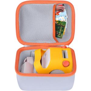 Hard Case Compatible with Yoto Player Kids Speaker Kids Audio Music Children Player (Off White + Orange Case)