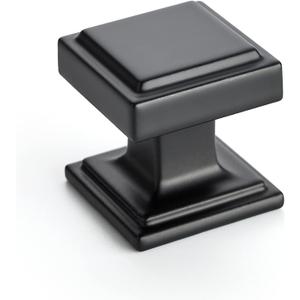 Ravinte 15 Pack Matte Black Square Kitchen Cabinet Knobs,Zinc Solid Drawer Pulls,Farmouse Cabinet Handles for Cupboard, Dresser, Closet and Bathroom, Modern Cabinet Hardware for Cabinets