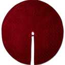 48-Inch Red Velvet Christmas Tree Skirt – Ruffled Holiday Tree Skirt for 6ft to 7.5ft Trees, Vintage Style Christmas Tree Base Cover, Soft Tree Skirt for Home & Gift Décor