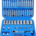 50PCS Strut Nut Socket Set Shock Absorber Socket Suspension Strut Top Mount Nut Removal Tool Suspension Strut Spreader Tool with Ratchet Adaptors