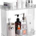 Ayswupt Acrylic 2 Tier Bathroom Counter Organizer,Makeup Organizer for Vanity,Clear Organizer Shelf for Kitchen Sink Countertop Storage,Perfume Tray for Dresser,Decor Tray for Skincare Cosmetics