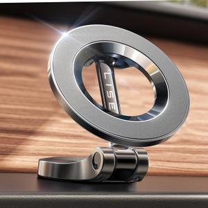 LISEN for MagSafe Car Mount for iPhone 17 Pro Max [24 Strong Magnets] Classic Magnetic Phone Holder for Car Dashboard, Magnet Phone Mount Car Cell Phone Holder for iPhone 17 Pro Max Air 16 15 14 13 12 (Driver Setup, Black)