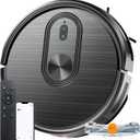 Robot Vacuum and Mop Combo, 2 in 1 Vacuuming & Mopping Robot with Schedule, App/Bluetooth/Voice, 3200Pa Max Suction, Self-Charging Robot Vacuum Cleaner, Slim, Ideal for Pet Hair, Hard Floor, Carpet (Brown)
