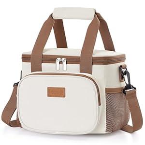Lifewit Large Lunch Bag Insulated Lunch Box Soft Cooler Cooling Tote for Adult Men Women, Cream 12-Can (8.5L)